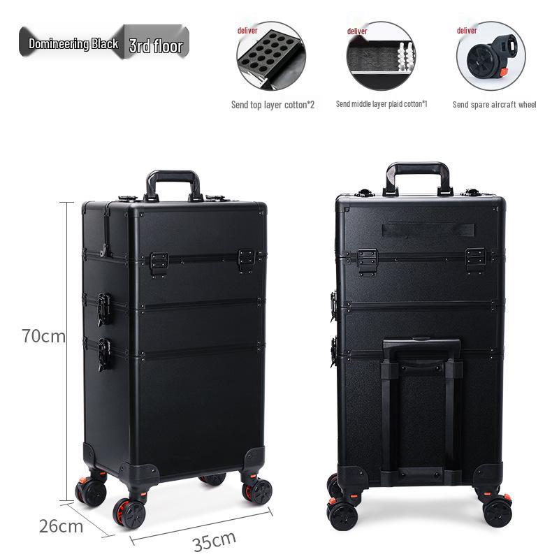 Multi-Layer Detachable Drawbar Makeup Case for Tattoo & Nail Art