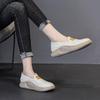 Breathable Round-toed Top Layer Cowhide Soft-soled Single Shoe Thick-soled Cake Casual Shoes