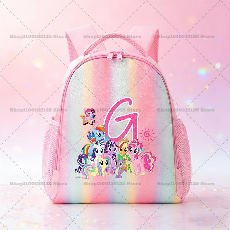 My Little Pony Schoolbag Kawaii Anime Pattern Pink Backpack Primary School Kindergarten Cartoon Shiny Bookbag Stationery Gifts Kid Friendly