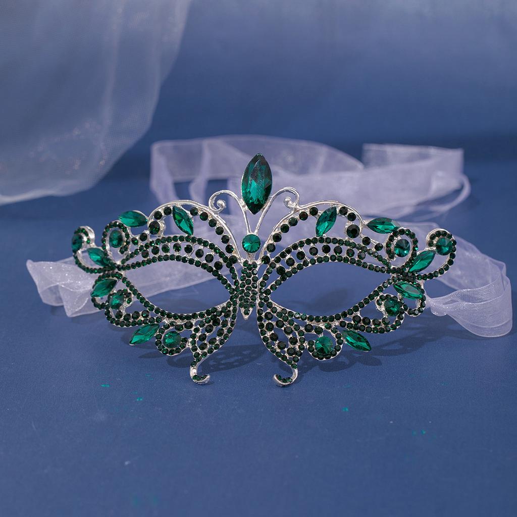 Women Crystal Masquerade Mask Rhinestone Fancy Mask Evening Party Mask for Masquerade Ball Banquet Cosplay