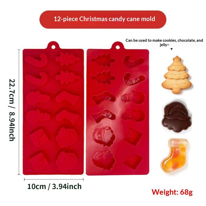 Christmas Silicone Chocolate Baking Molds For Cake Toppers,Santa Clause Snowman Xmas Tree Presents Gingerbread Stockings Molds