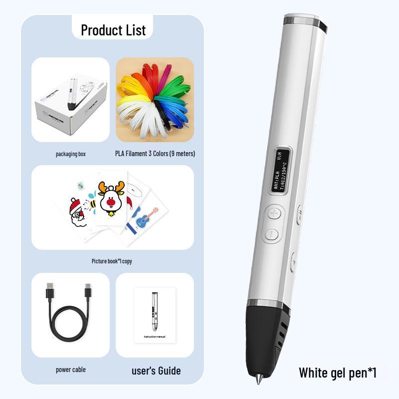 3D Printing Pen with Display, Detachable High-Temperature PLA for Educational and DIY Projects