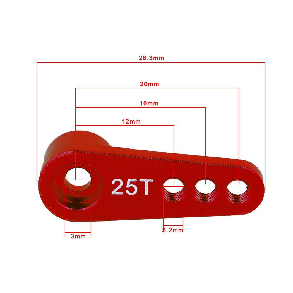 Aluminum Alloy 25T Steering Servo Horn Arm Suitable for RC 1:8:10 Model Car (Blue ( 86NB))