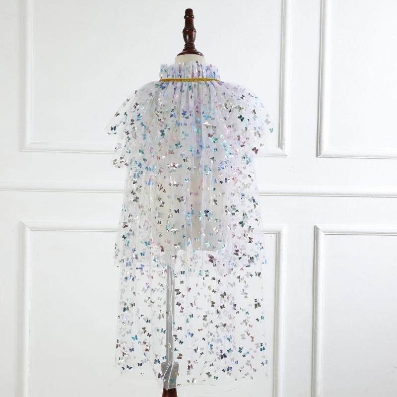 Princess Cape, Colorful Princess Cloak Girls Glittering Princess Dress Up Cape