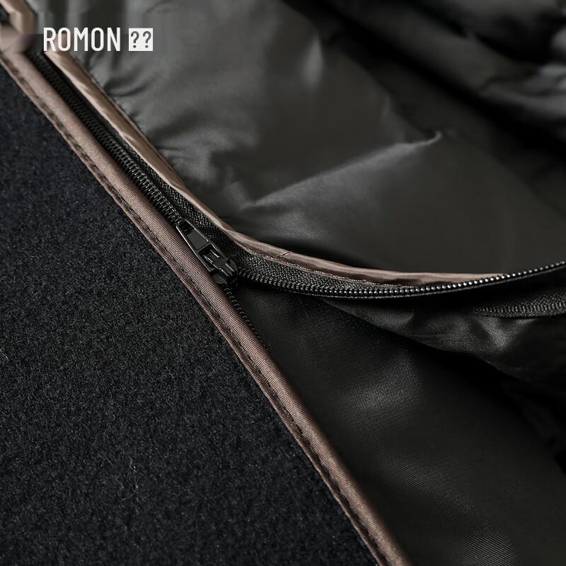 Romon Men's Mid-Length 3-in-1 Wool Blend Down Coat