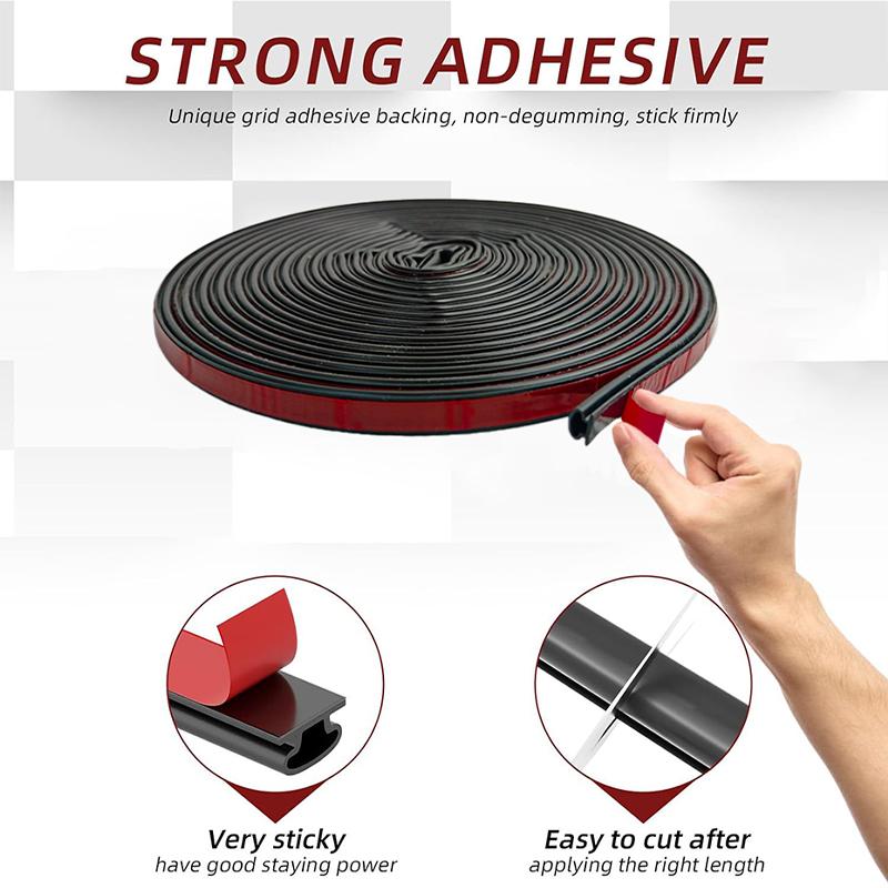 SEAMETAL 6 Metrów Pasek Uszczelniający do Drzwi i Okien TPE Odporny na Warunki Atmosferyczne Pasek Antykolizyjny Izolacja Akustyczna Samoprzylepny