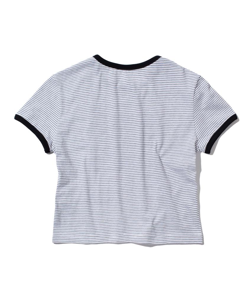 Keuluchi Ltm Stripe Crop T-Shirt (White)