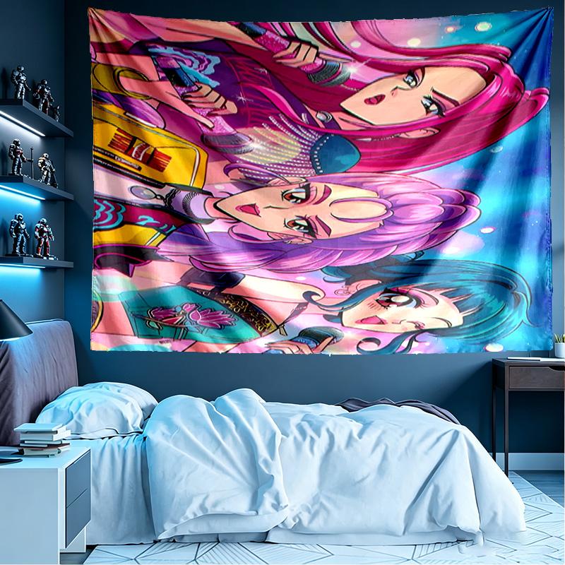 KPop Demon Hunters Print Tapestry, Lightweight Wall Hanging, for Bedroom, Dorm, Living Room, Home Art Decor - Birthday Christmas Gift for Friends