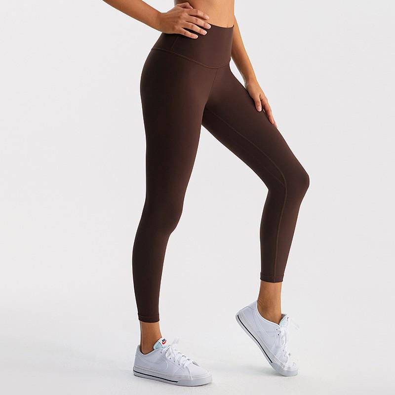 

Lulu High-Waisted Cropped Yoga Pants - Peach Butt Lifting Brushed Leggings for Women, High Stretch Shaping Fitness Pants, Naked Feel Extra Large