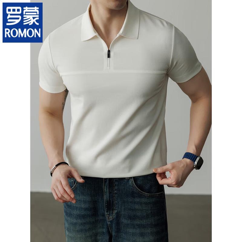 ROMON Men s Silk Blend Half-Zip Polo Shirt 54/2XL