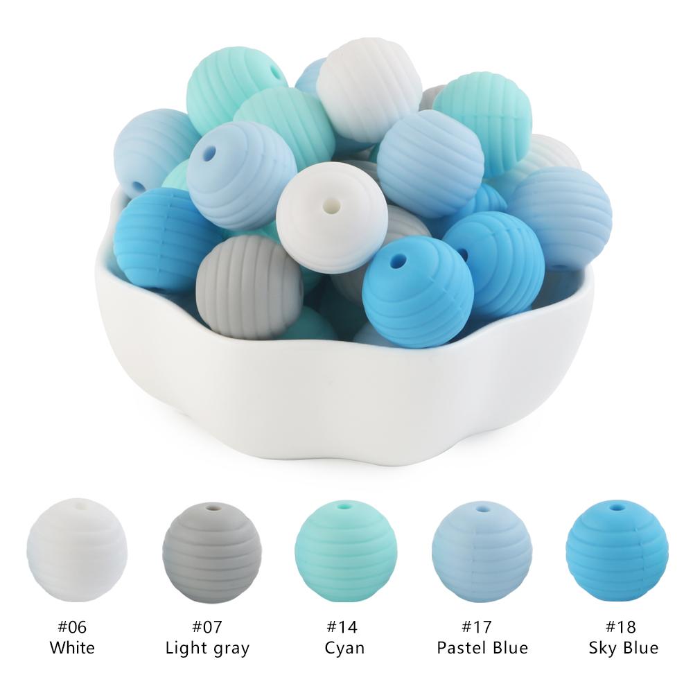 Kovict 25Pcs Threaded Silicone Beads 15mm Round Beehive Spiral Beads DIY Bracelet Necklace Accessories For Jewelry Marking