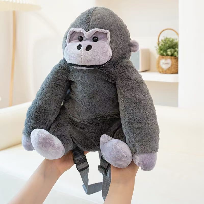 32cm Neuer Gorilla King Kong Rucksack Simulation Gefülltes Plüschtier Puppe Cartoon Anime Niedlich Kindergeburtstagsgeschenk Lustige Puppe