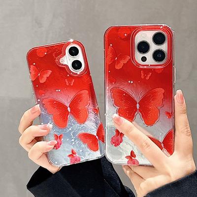 Butterfly Design Laser Bling Glitter for Girls Women Soft TPU Bumper Drop Protection Case Cover for iPhone 13 14 15 16 Pro Max 16Pro 15Pro