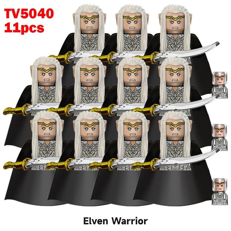 11pcs Medieval Elf Figures Orc Army Soldiers Vargr Raider Knights Building Blocks Bricks DIY Assemble War Toy Gifts for Kids Boy