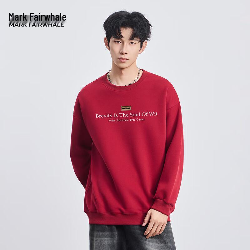

Mark Fairwhale Men s Loose Fit Letter Print Round Neck Sweatshirt 4XL