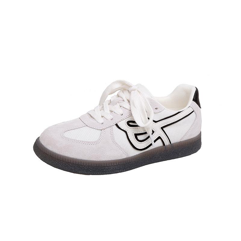 Grape Mother Same New Leather Retro Breathable Round Head Lace-up Thick Sole Heightening Lightweight Casual German Training Board Shoes Women