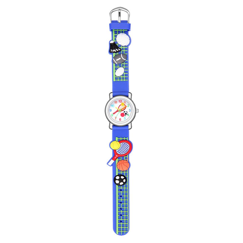 Montre en caoutchouc avec boucle de dessins animés pour enfant, éblouissante, ceinture en maille, à la mode
