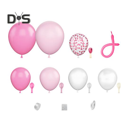 

Комплект гирлянд из воздушных шаров, арка, розовые и белые банты, набор латексных шаров для вечеринки с лентой для детского душа, свадьбы, девичника, вечеринки D