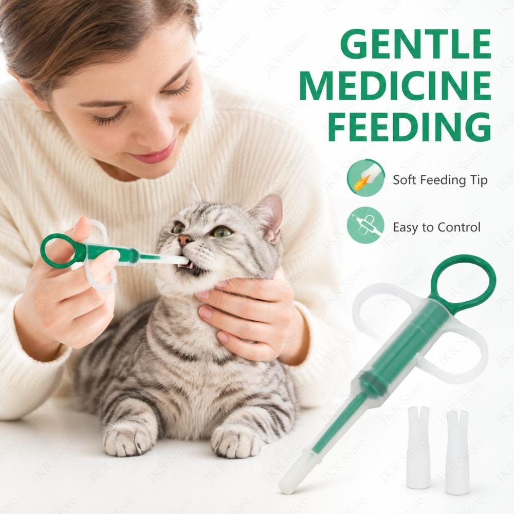 Pet Pill Gun Medicine Feeder Syringe Tablet Push Dispenser for Dog Cat Kitten Puppy Water Milk Feeding Care Kit Accessory Tool