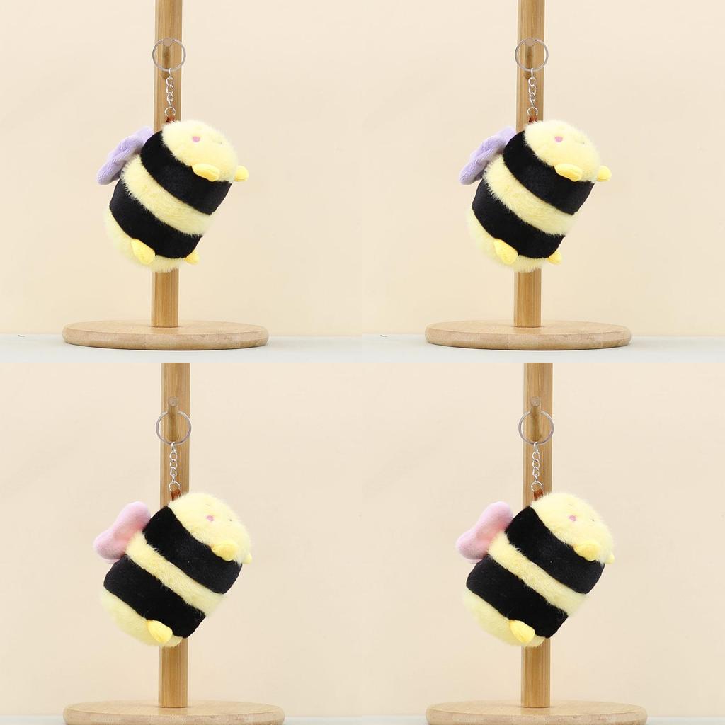 Cute Bee Plush Keychain With Soft Pp Cotton For Bags And Gifts