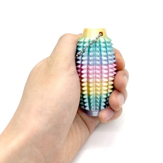Spiky Grippie Stim Fidget Toy with Articulated Dragon Hand Massager Keychain Stress Relief Pain Stimming Tool Portable Bumpy Roller Sensory Toy