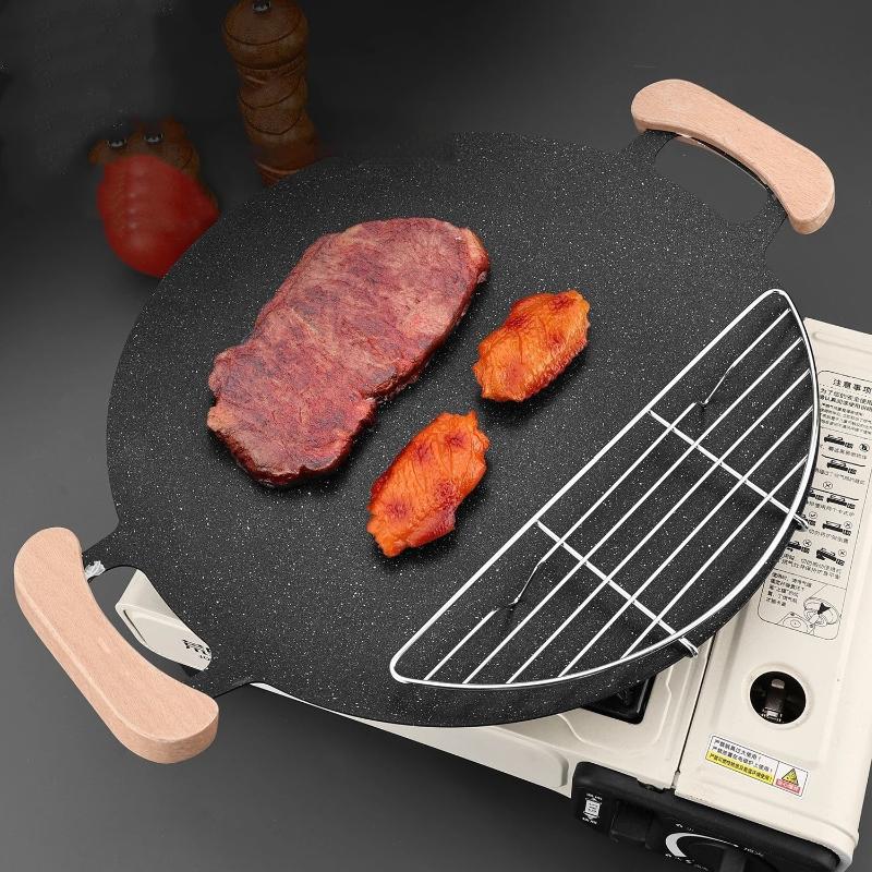 Outdoor Barbecue Net Steam Rack Stainless Steel Camping Barbecue Frying Pan Barbecue Meat Drain Anti Scorching Grill