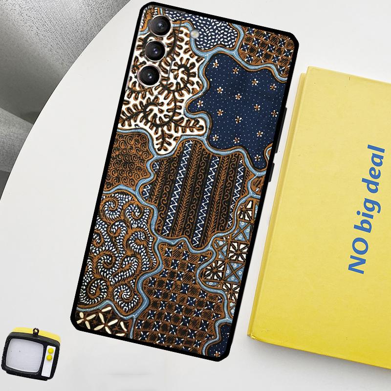 Batik Pattern Phone Case For Samsung Galaxy S25 Ultra S21 S22 S23 S24 Ultra S9 S10 S20 Plus S25 FE Cover