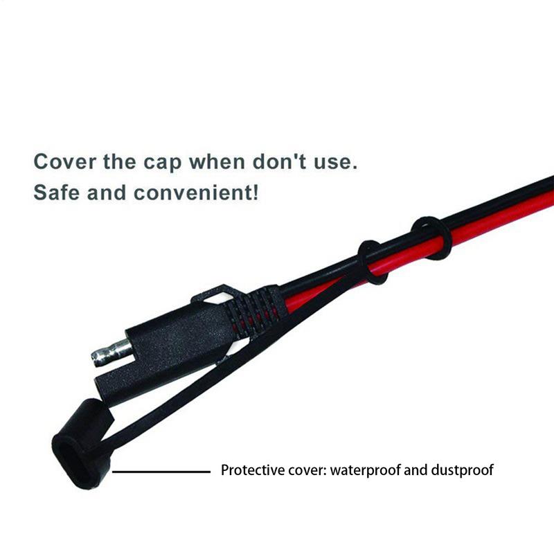 Motorcycle Battery Charger Cord SAE Adapter Battery Quick Connect SAE To O Ring Terminal Quick Disconnect Assembly Extension