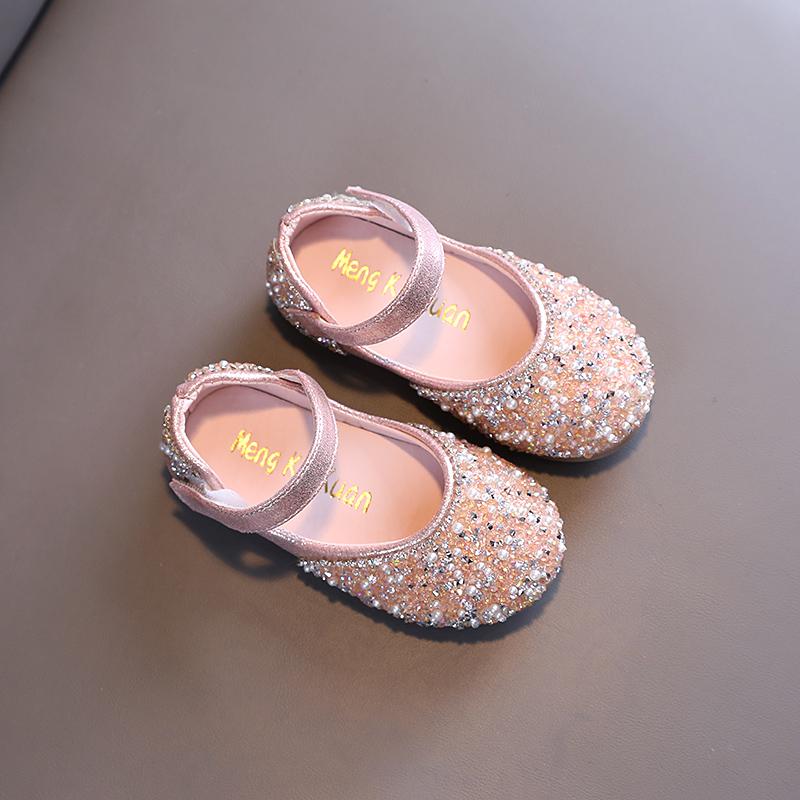

Girl s Princess Shoes Summer Glimmer Round Toe Party Dance Flat Shoe for Girls Spring Size 21-36 Infant Children Mary Janes 24