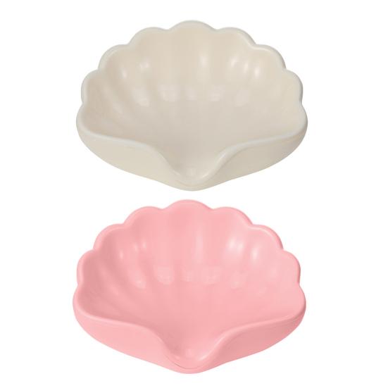 1/2 szt. Mydelniczka w kształcie muszli, bez odpływu, kompaktowy rozmiar, plastikowa, z funkcją automatycznego odprowadzania wody, łazienkowa półka na mydło