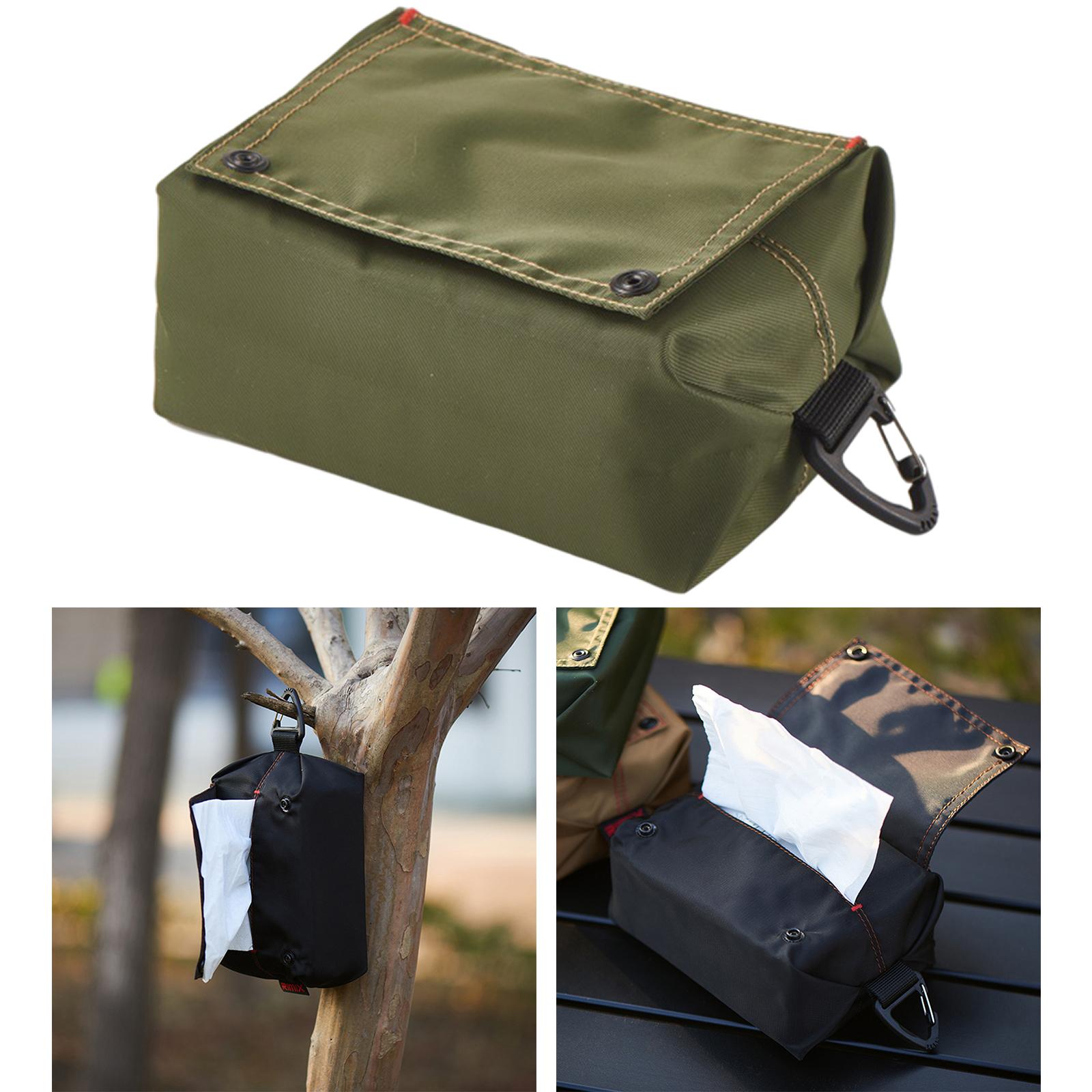 

Oxford Cloth Camping Tissue Container Bathroom Car Hiking Towel Case зелений