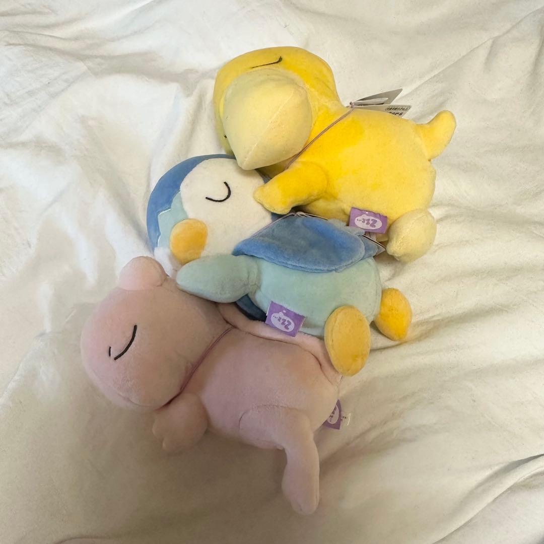 Pocket Monster Sleeping Friend Plush Toy Set of 3