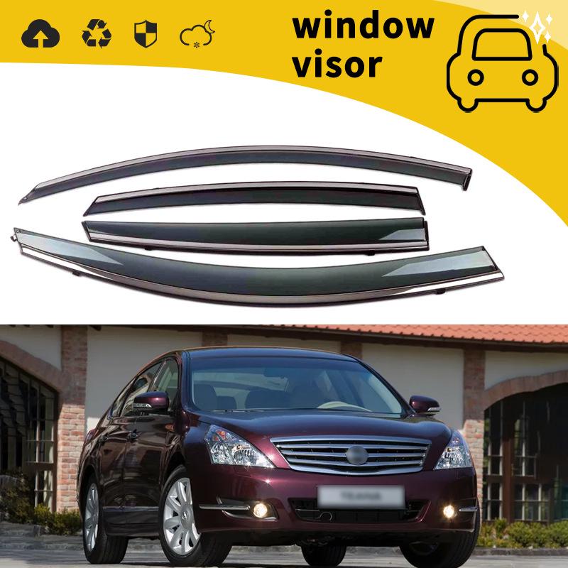 Compatible with 08-19 Nissan Teana: Rain Guards for Car Windows - Rain Deflectors, Eyebrows, Shields, and Decorative Modifications.