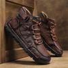 Mens Handmade Boots Pattern Leather Comfy Soft Sock Ankle Boots Autumn /Winter Men Boots Men Winter Boots