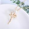 Kashi Tong Elegant Pearl Leaf Long Necklace Pendant - Simple Sweater Chain Christmas Gift
