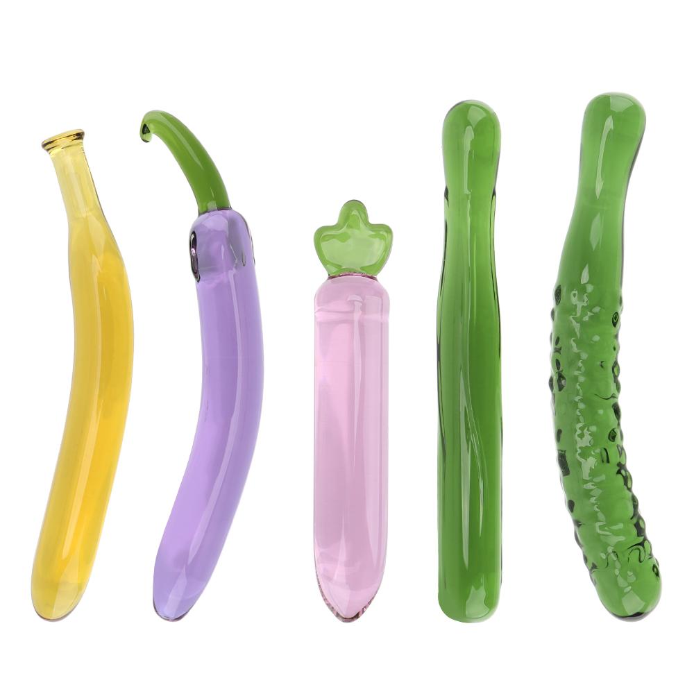 Obst Gemüse Anal Plug Glasperlen Butt Plug Auberginen Dildos Bananendildo Künstlicher Penis Produkte für Erwachsene