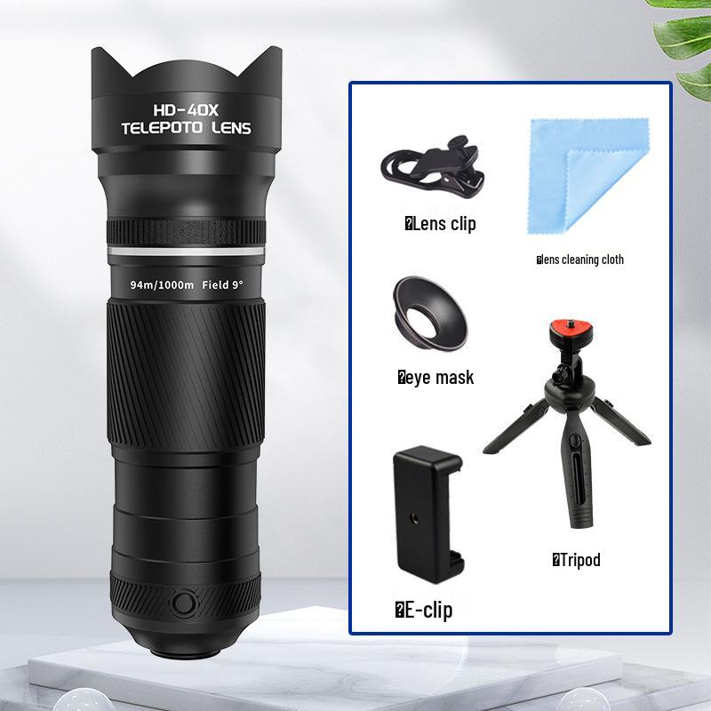 Telescop pentru telefon mobil 40x: Diafragmă Mare, Mărire Ridicată, Obiectiv Retractabil HD pentru Fotografie de Concert