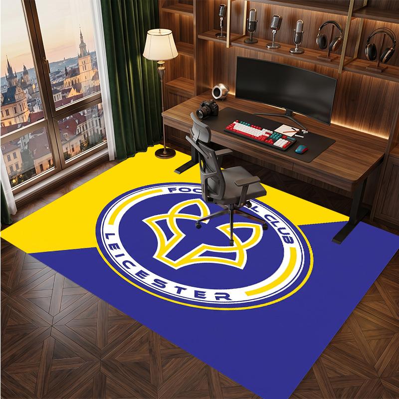 Tappeto in Velluto di Cristallo con Stampa del Leicester City Football, Comodo Assorbente d'Acqua Antiscivolo Tappeto per Pavimenti Interni