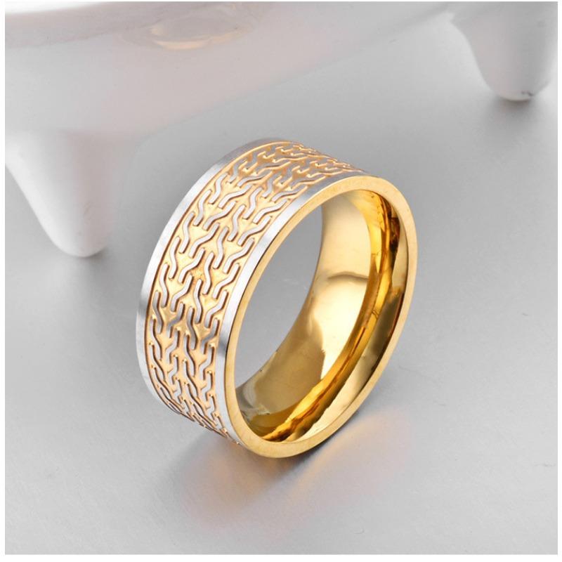 

Кольцо-крест из титановой стали с покрытием из 18-каратного золота и бриллиантами в европейском и американском стиле