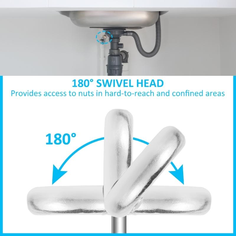 Chiave per Tubi Multifunzionale Manico Ergonomico Strumento Idraulico per Bagno Cucina Manutenzione Installazioni Quotidiane in Casa