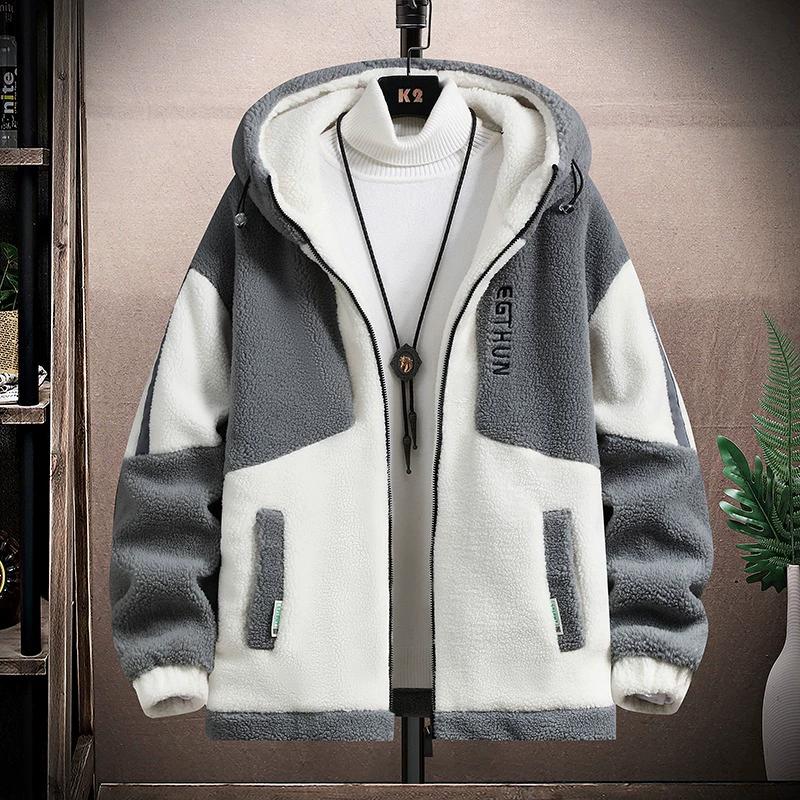 Autumn and Winter Lamb Fleece Jacket Men's Winter Loose Trend Youth Students Thickened Men's Jacket
