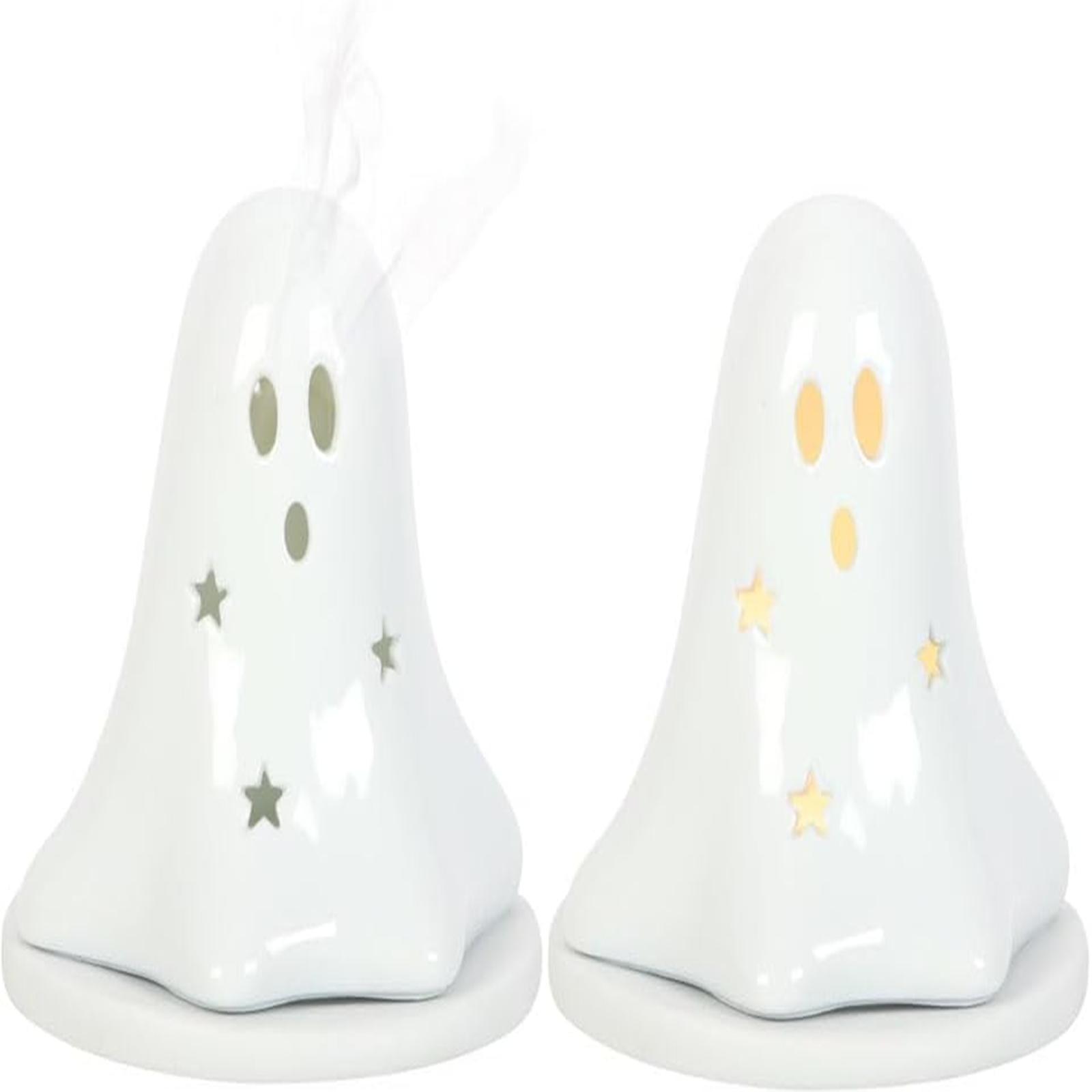 

Керамический подсвечник для чайной свечи - Жуткий подсвечник на Хэллоуин для жутко красивой атмосферы - Идеальный декор на Хэллоуин One Size белый