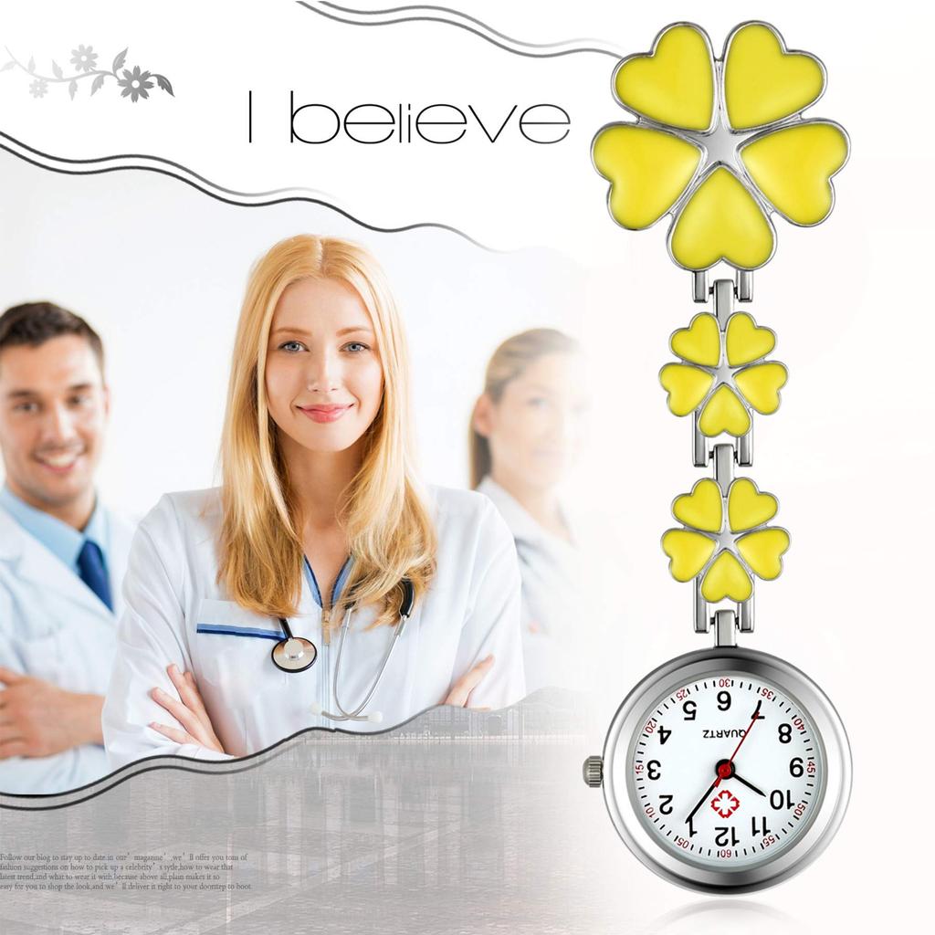 Lancardo Nurse Watch Pocket Watch Nurse Clip Petal Clock Ladies Analog Watch Pocket Watch Present