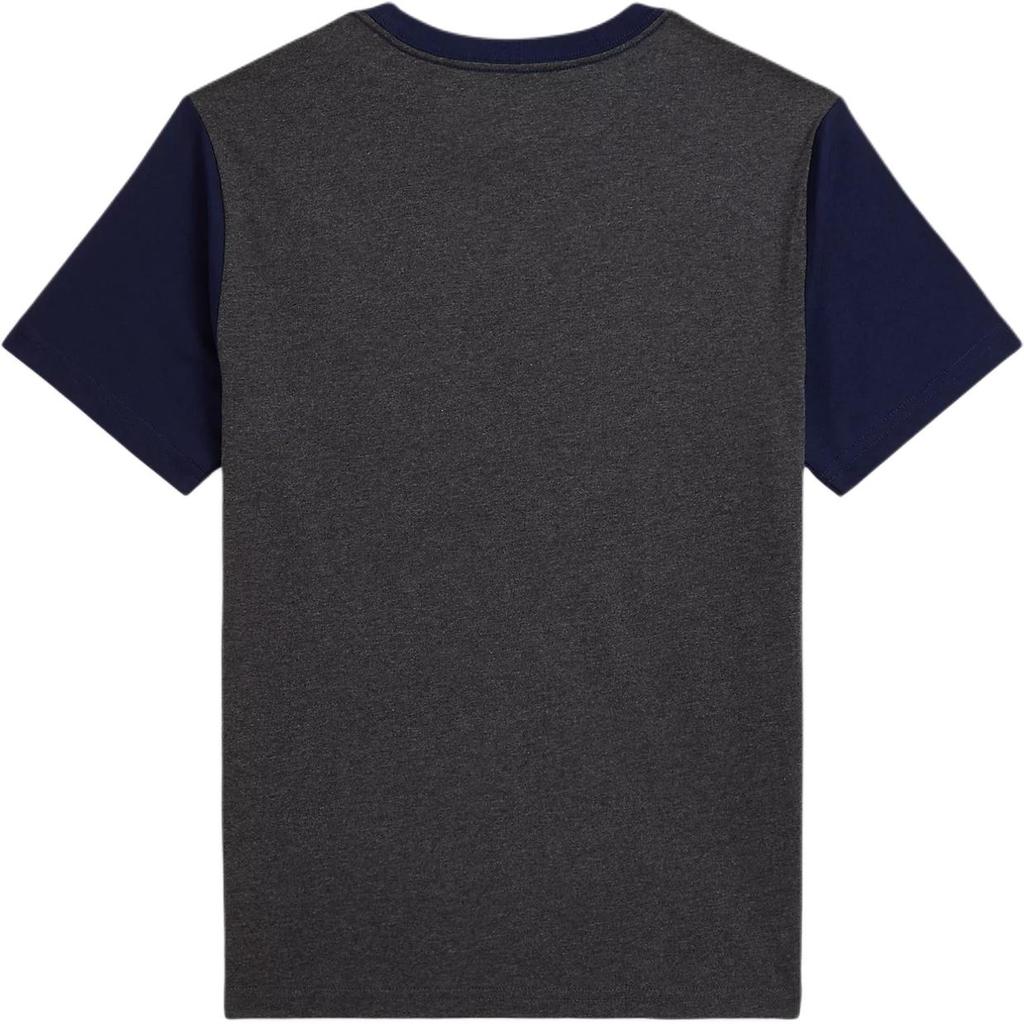 Polo Ralph Lauren Logo Pattern Color Block Cotton Knit Washed Round Neck Short Sleeve T-Shirt Kids tops 323P02588-002