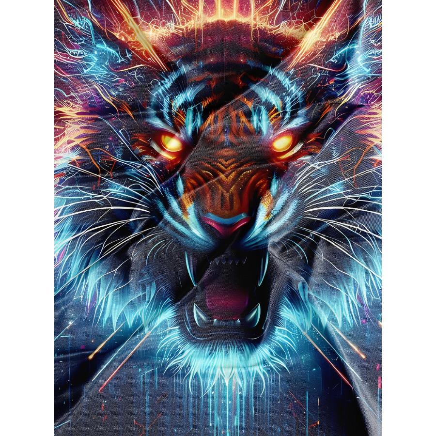 Tiger Pattern Tees Summer T Shirts Men Streetwear God Black 3D Print T Shirt Fashion O Neck Short Sleeve Tops