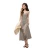 Retro Striped Midi Slip Dress