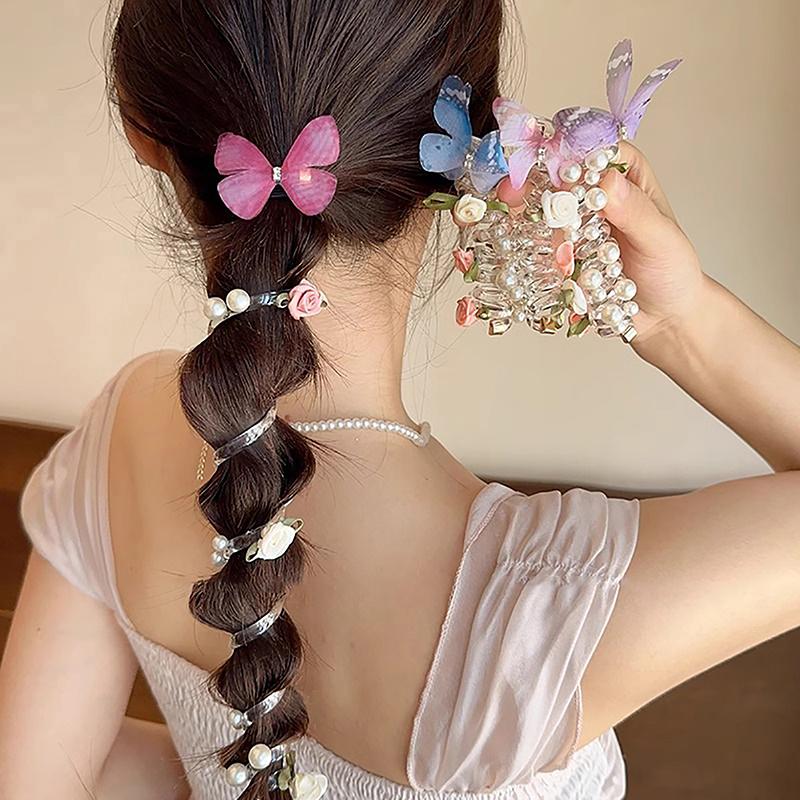 Sweet Butterfly Phone Line Hair Rope Ponytail Artifact For Women Girls Elegant Hair Ring Exquisite Hair Accessories