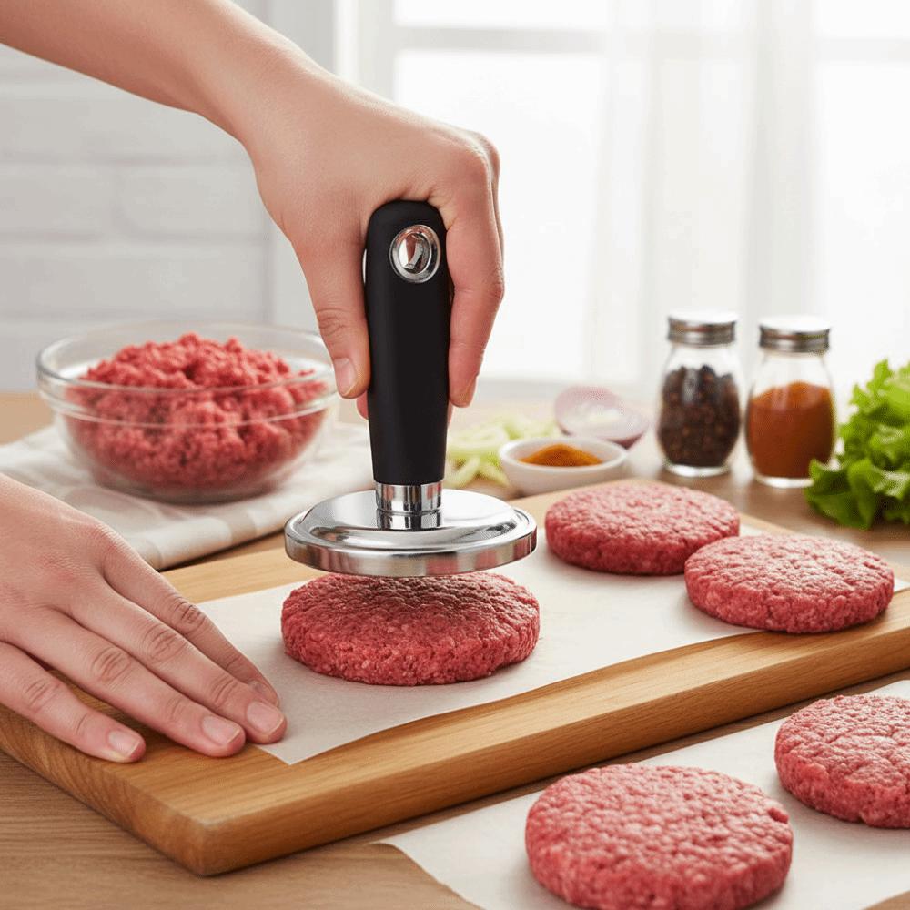 Stainless Steel Meat Patty Press Round Meat Pounder Cooking Aid Burger Smasher  Cooking