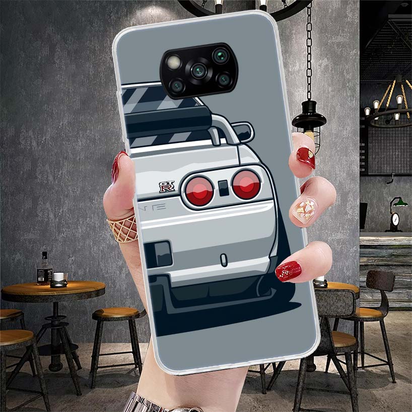 Japan JDM Sports Cars Comic Soft Phone Case For Xiaomi Redmi 15C 15 13C 13 Poco X5 X6 X7 F7 Ultra M7 12C 12 10 10C 9C 9A 9T 9 Fu