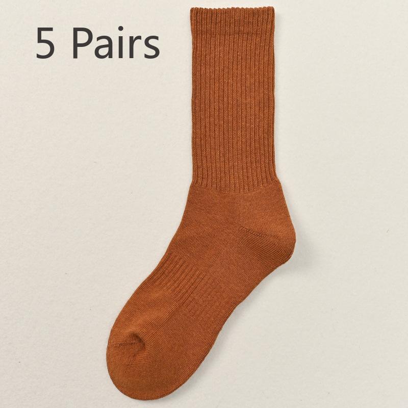 

5 пар однотонных зимних женских утолщенных носков без косточек длиной до середины голени 5 Pairs